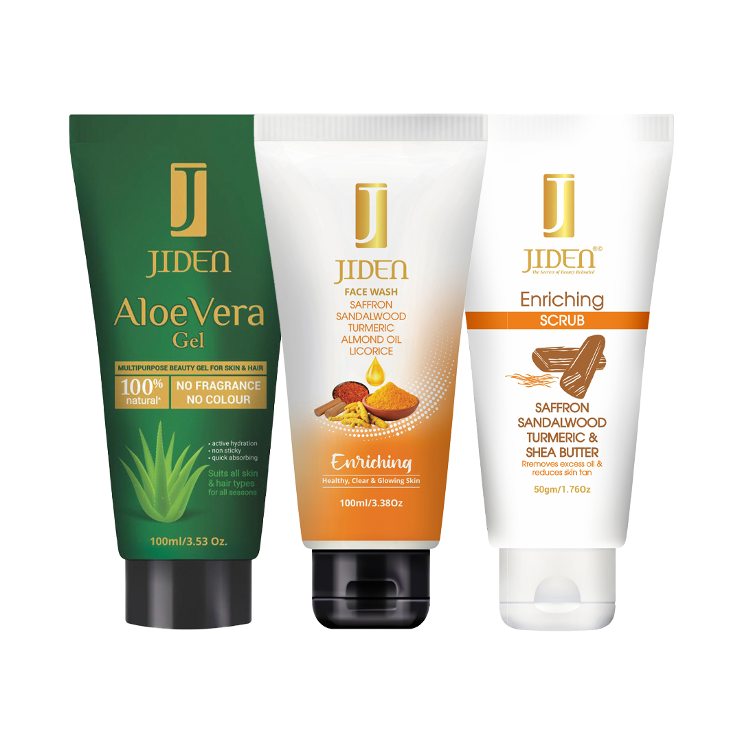 Jiden Aloe Vera Gel 100g+Jiden Enriching Facewash 100ml+Jiden Enricing Scrub 50g