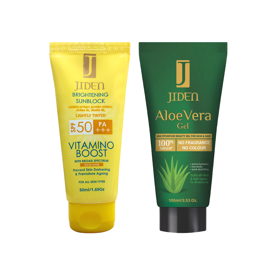 Jiden Brightening Sunblock 50 Ml +Aloe Vera Gel 100 G