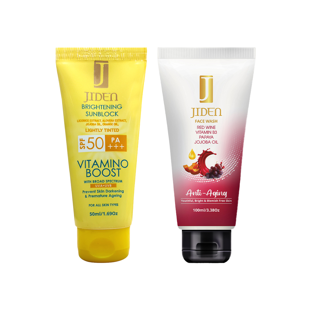 Jiden Brightening Sunblock 50 Ml+Jiden Antiaging Face Wash 100 Ml