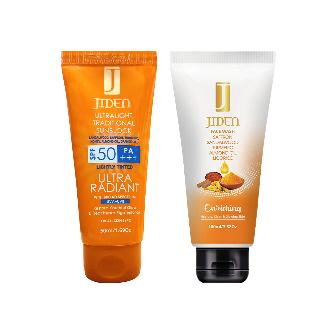 Jiden Ultra Light Traditional Sunblock 50ml+Jiden Enriching Face Wash100ml